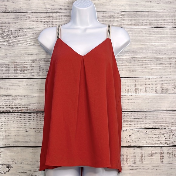 1. State Rust Orange Flowy Tank Top | Size Medium - Picture 1 of 9